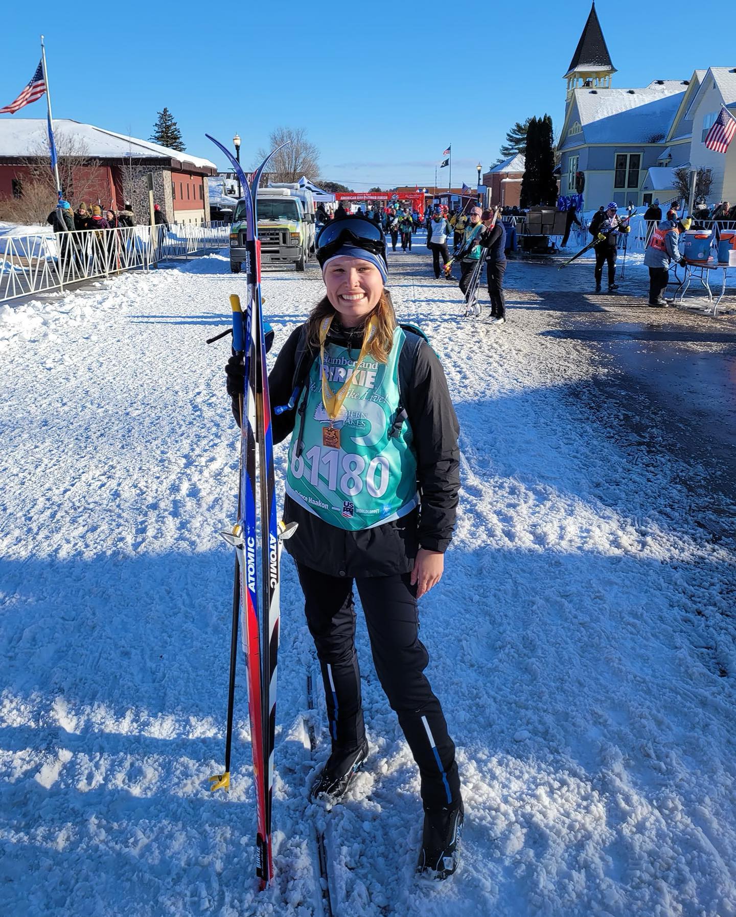 Cross-country skiing after American Birkebeiner